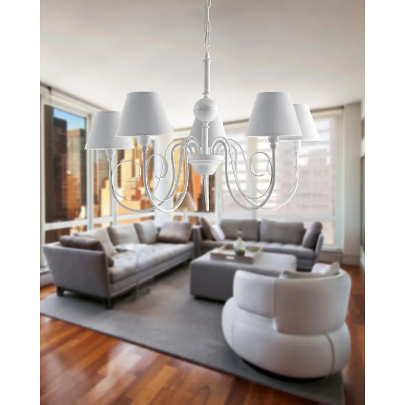 Classic contemporary 5 lights chandelier LGT Agate white