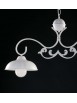 Shabby chic white wrought iron balance chandelier 2 lights LGT Dome