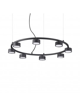 Lampadario moderno a led per soggiorno e camera design nero tpl 0063