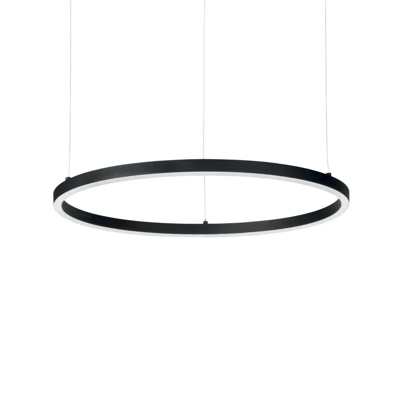 Lampadario moderno a led design rotondo Oracle slim d.90 nero