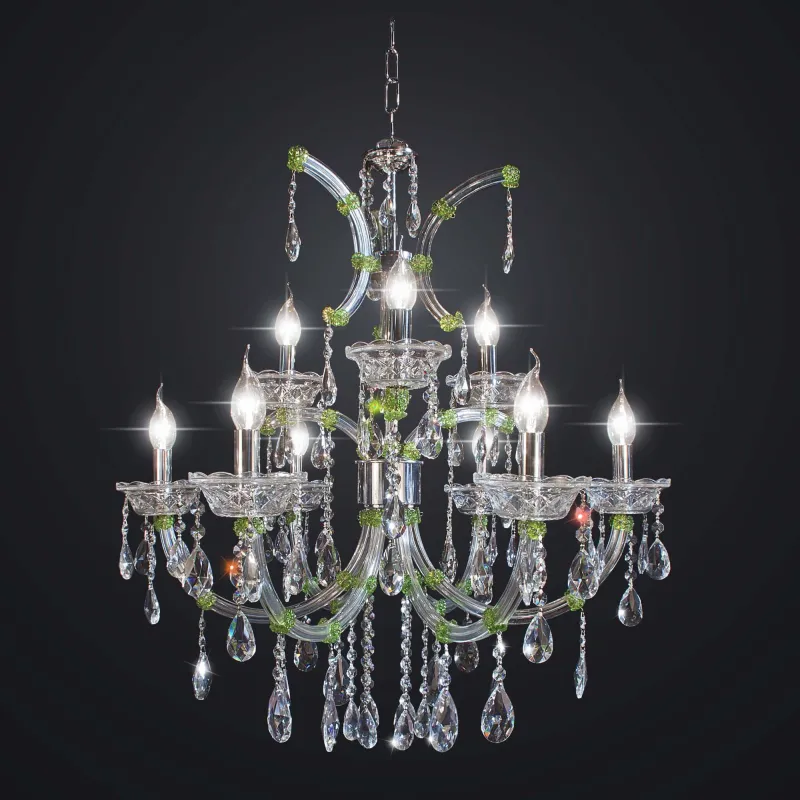 Classic green crystal swarovsky design chandelier 12 lights BGA 2076-6-3