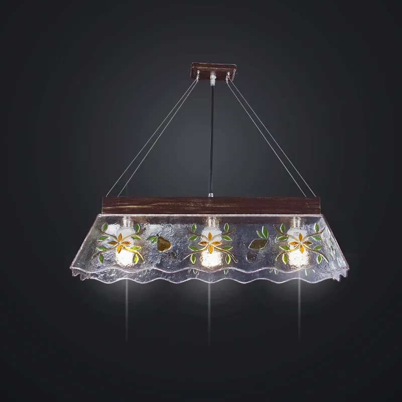 Classic decorated glass fusion chandelier 3 lights BGA 2085-s3