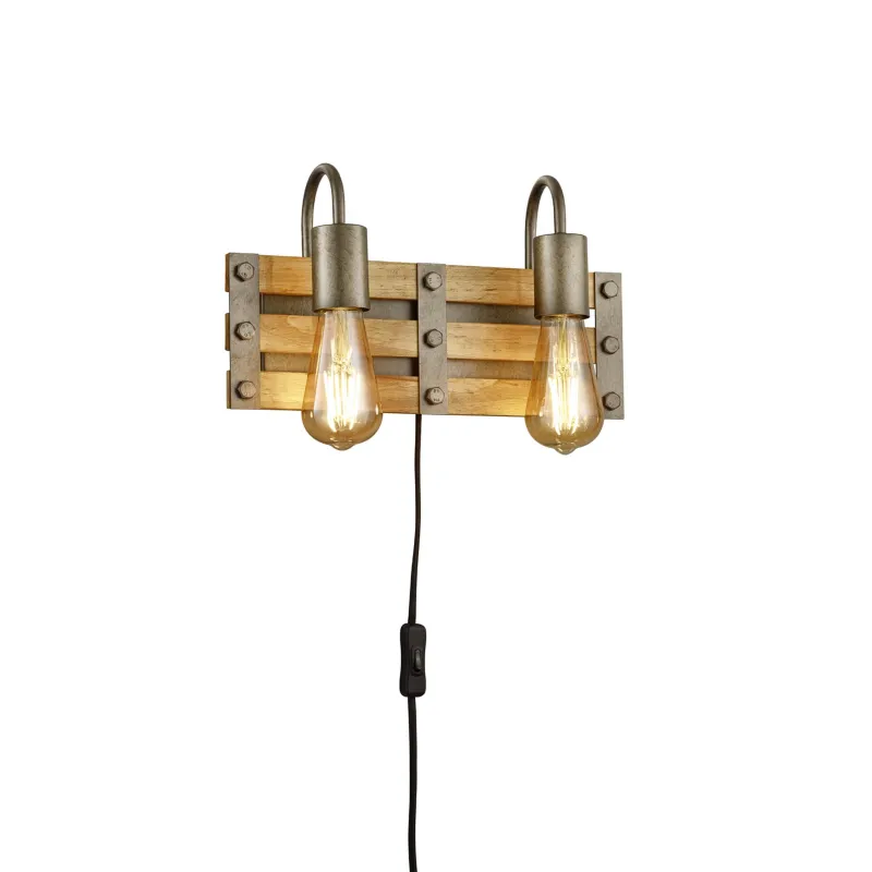 Rustic vintage 2-light trio wall light 205570267 Khan