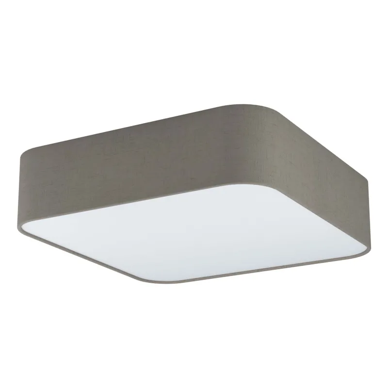 Modern square ceiling lamp in dove gray fabric 5 lights GLO 99091 Posaderra