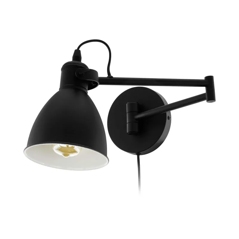 Modern design black wall light with 1 light GLO 97886 San peri