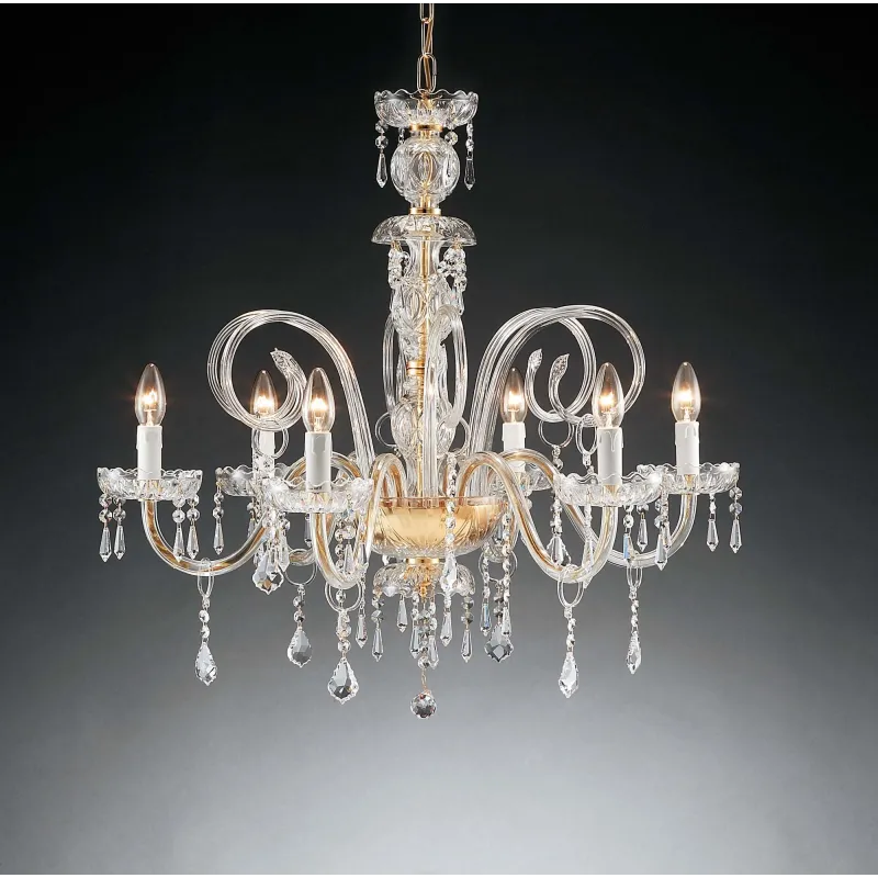 Classic crystal chandelier with 6 lights Design Swarovsky 1301