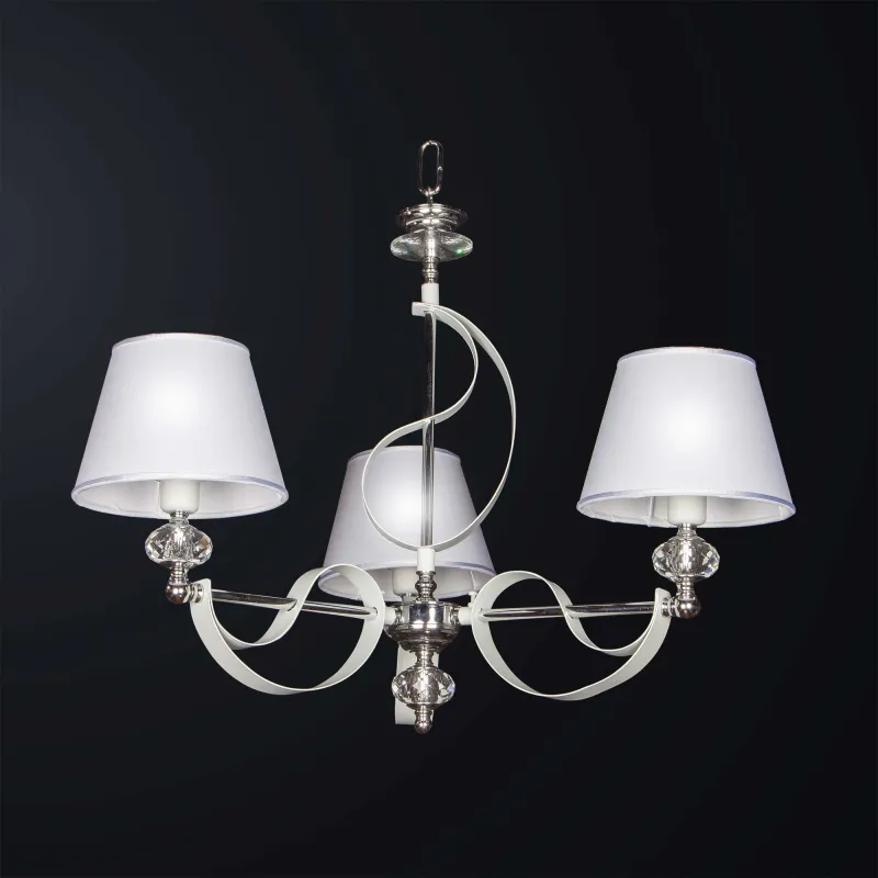 Lampadario moderno bianco design cristallo swarovsky a 3 luci BGA 3164-3