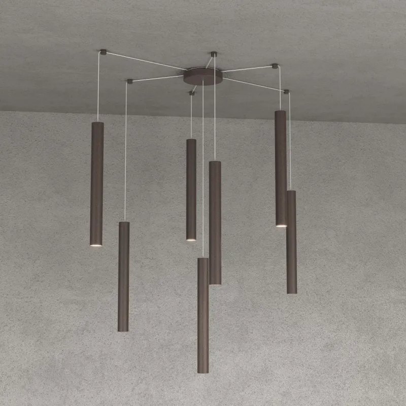 Modern pendant chandelier in brown design living room kitchen with 7 lights tpl 0032