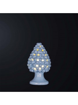 Pine cone lamp H.21cm in blue ceramic 1 light BGA 3179-lm