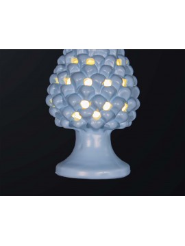 Pine cone lamp H.21cm in blue ceramic 1 light BGA 3179-lm