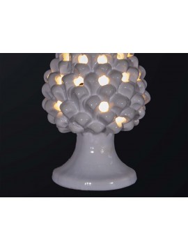 Pine cone lamp H.21cm in white ceramic 1 light BGA 3179-lm