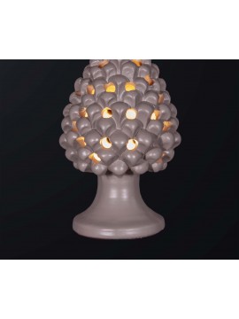 Pine cone lamp H.21cm in dove gray ceramic 1 light BGA 3179-lm