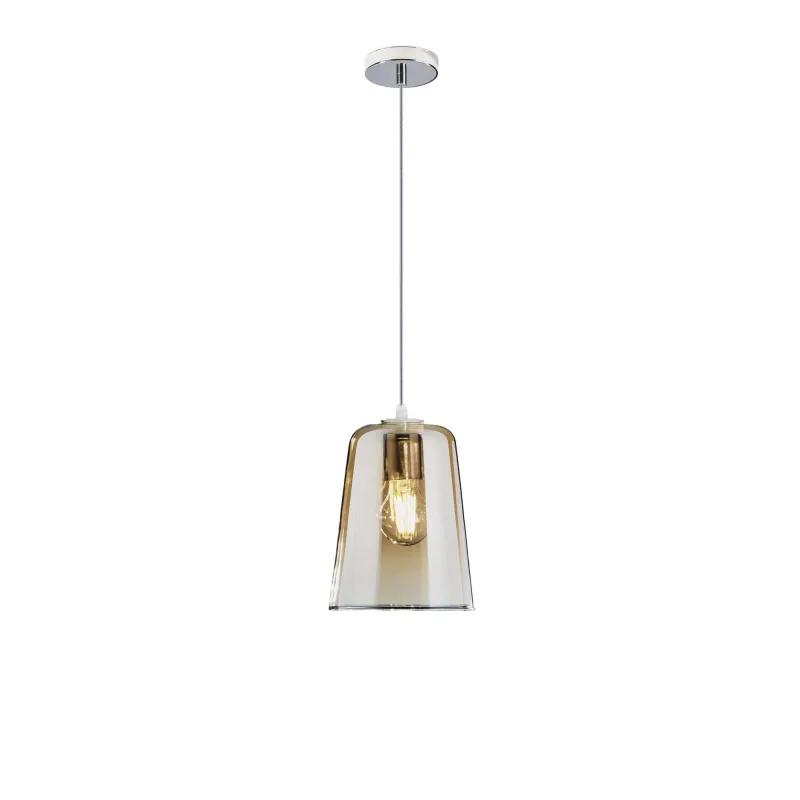 Modern pendant lamp kitchen peninsula 1 light amber glass tpl 0107