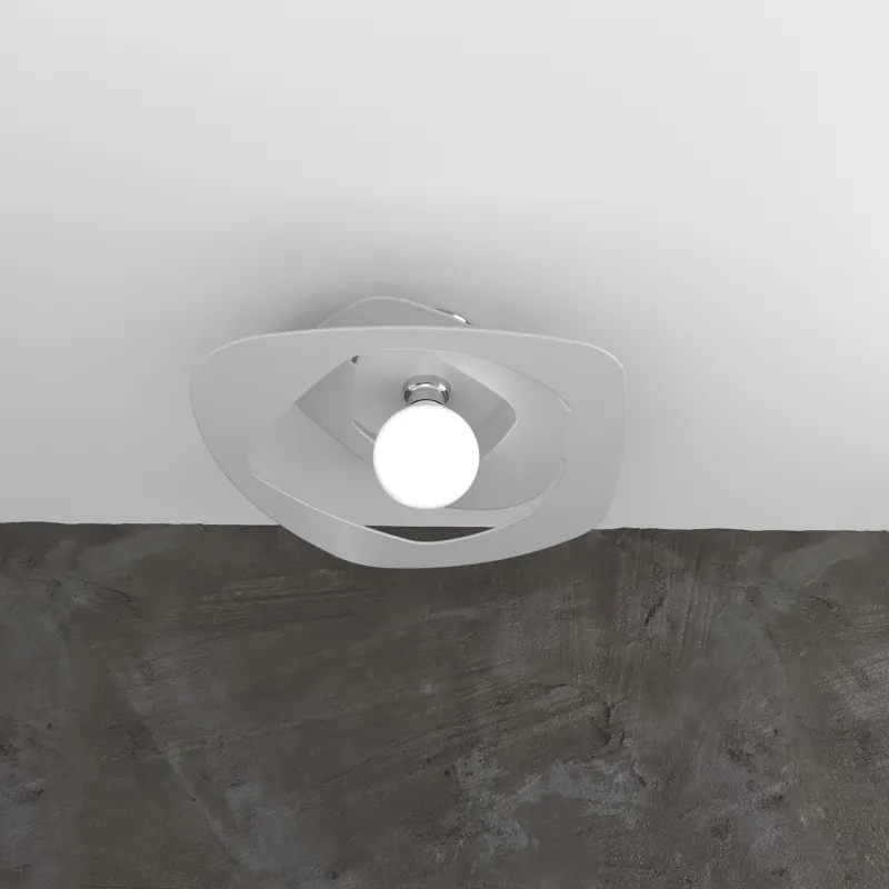 Plafoniera moderna laser grigio per soggiorno cucina 1 luce tpl 0130