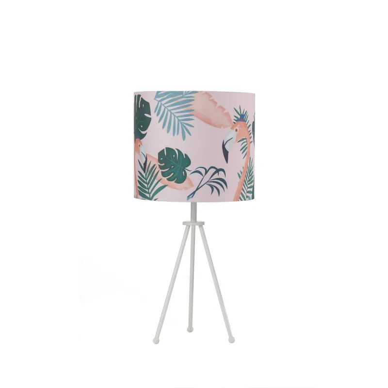 Large bedroom lamp modern exotic flamingos fabric with 1 light stf 0073