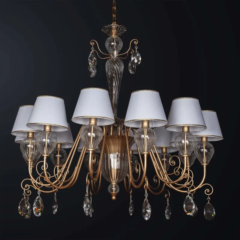 Classic metal and crystal chandelier with 12 lights BGA 3298/12