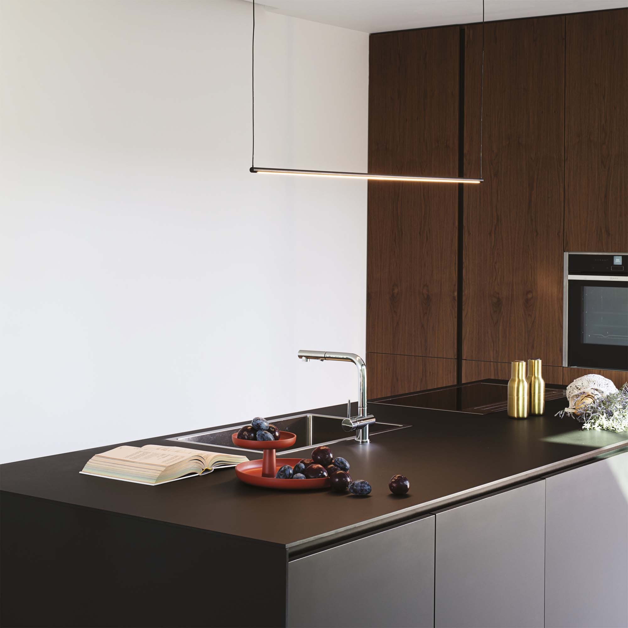 Lampadario a led design moderno nero per cucina studio DL1661