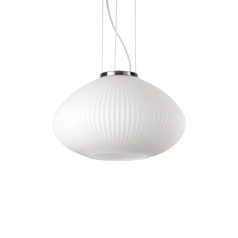 Lampadario a sospensione moderno vetro bianco 35cm per cucina DL1700