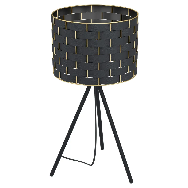 Modern black and gold fabric table lamp 1 light for living room GL0024