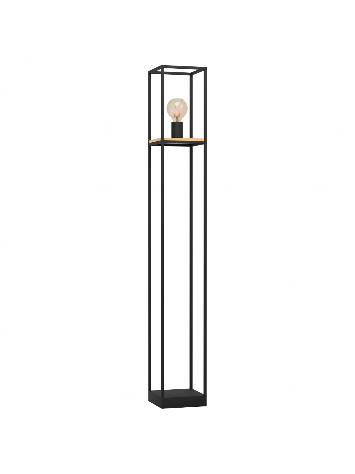 Lampada da terra piantana vintage moderna nera a 1 luce stf 0018