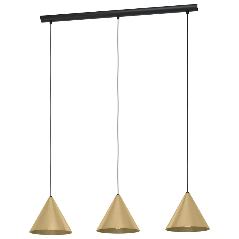 Modern design black and gold 3 lights chandelier GL0049 for kitchen living room