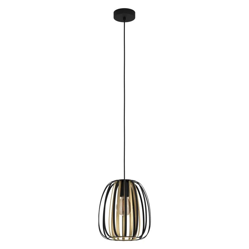 Lampadario a sospensione moderno design nero e oro 1 luce per cucina GL0093