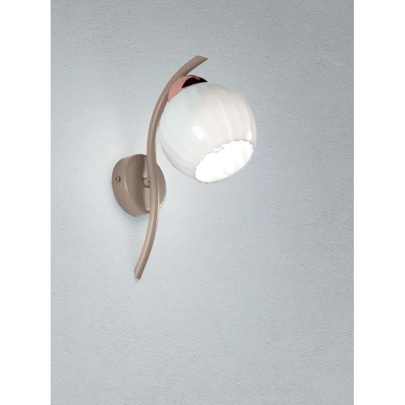 Contemporary dove gray and copper wall light with 1 light DP237