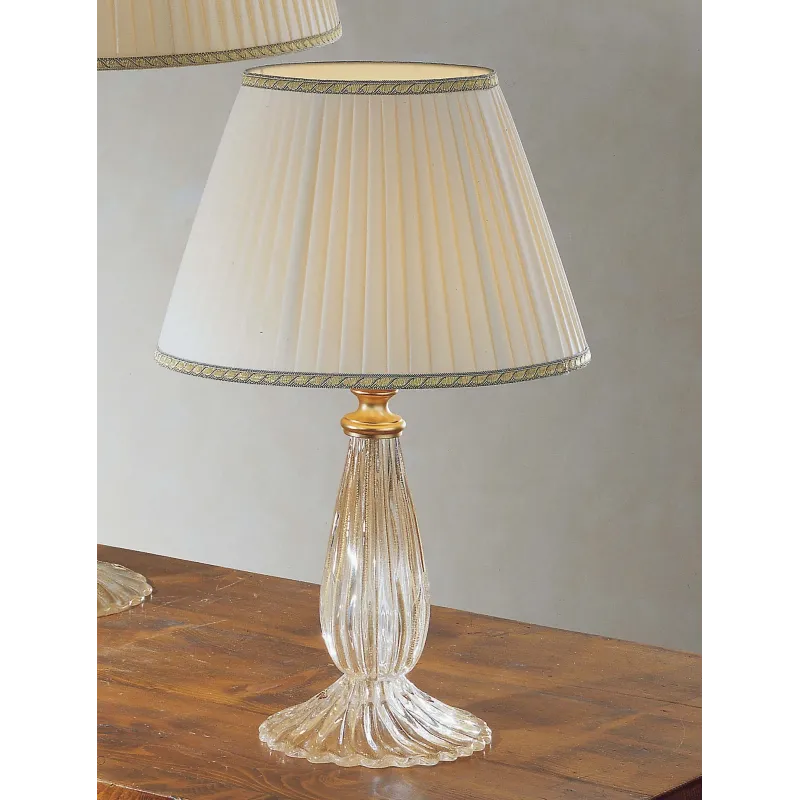 Small classic table lamp in gold crystal murano glass with 1 light DP279