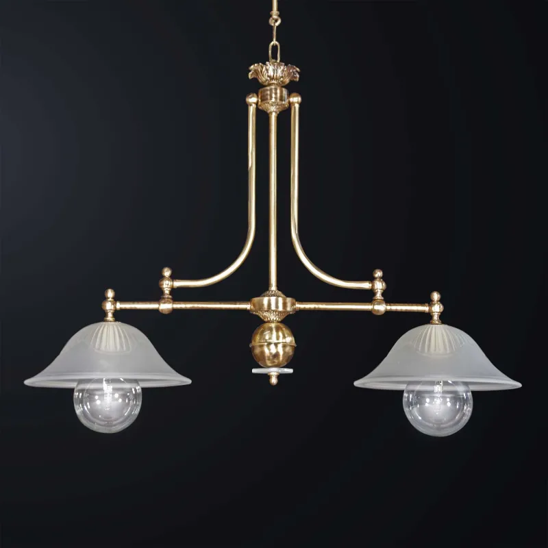 Classic rocker chandelier in gold brass with 2 lights BGA 3364 / b2