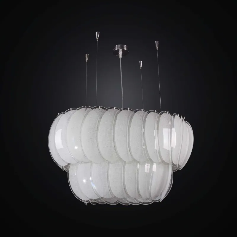 Modern oval design glass fusion chandelier two floors with 5 lights BGA 2654/s65O