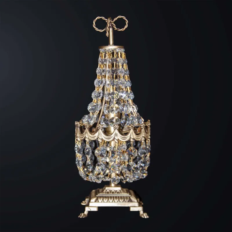 Classic table lamp in brass and crystal with 1 light BGA 3371/lp