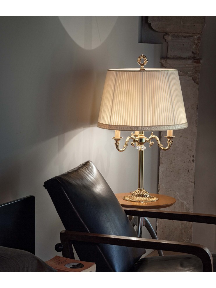 LUME LAMPADA GRANDE IN OTTONE E CRISTALLO PARALUME AVORIO 1x100W 1 LUCE  SALOTTO - Beautiful