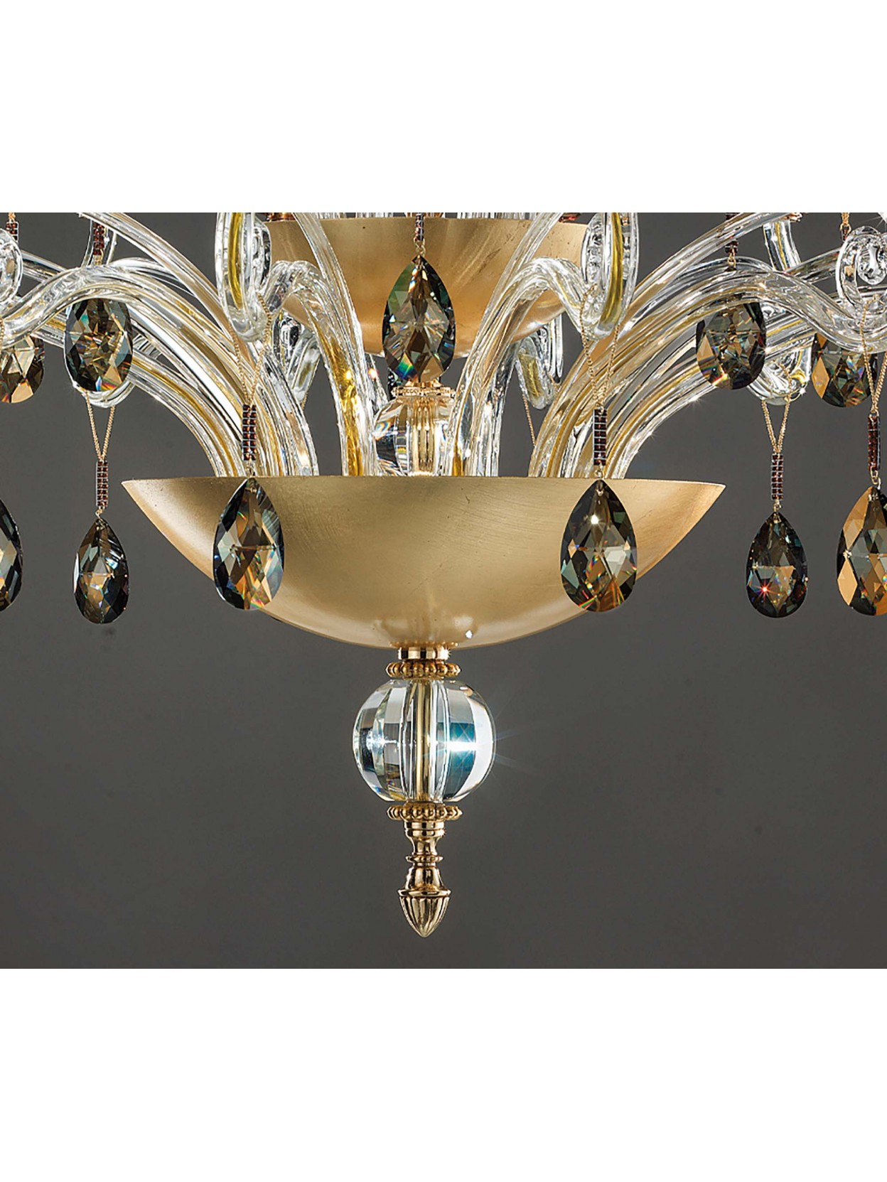 Lampadario in cristallo foglia oro a 12 luci luxury m062 swarovsky