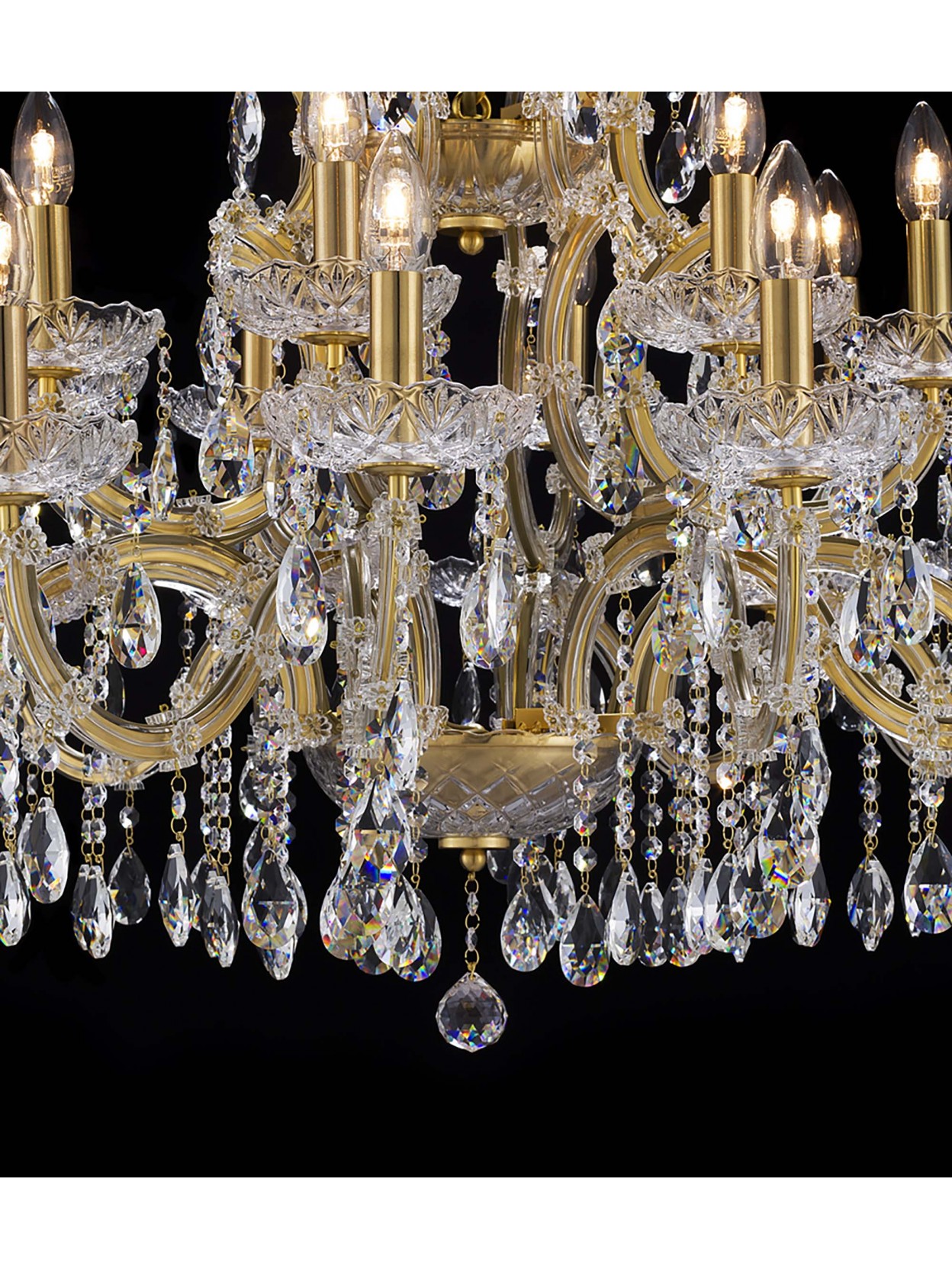 Lampadario classico in cristallo oro a 24 luci luxury m072 swarovsky