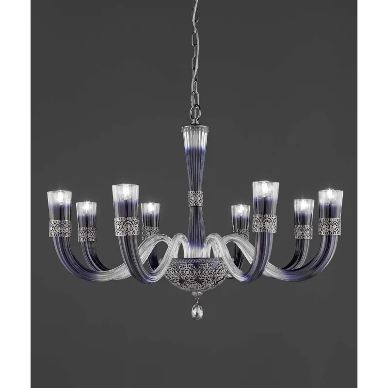 Classic blue crystal chandelier with 8 lights luxury m086 swarovsky