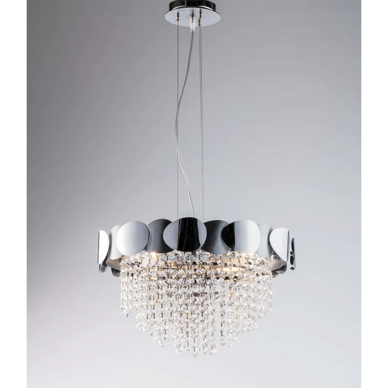 Lampadario moderno lusso in cristallo 6 luci luxury lgt 016 design swarovsky