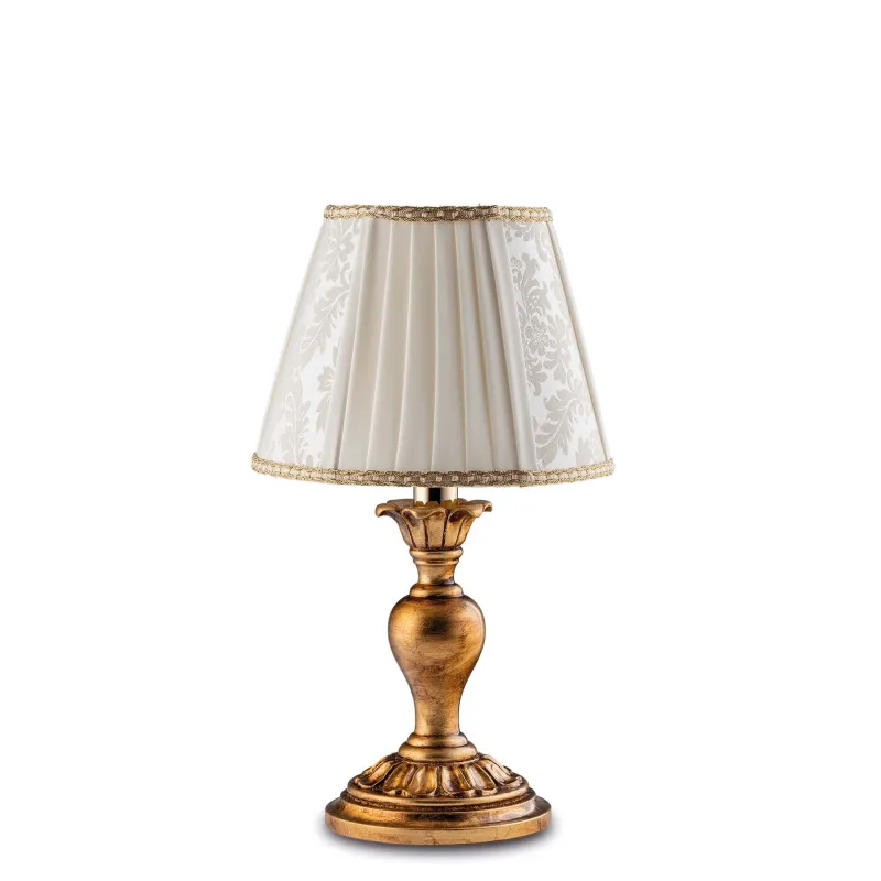 Classic table lamp in gold wood with 1 light luxury lgt 047