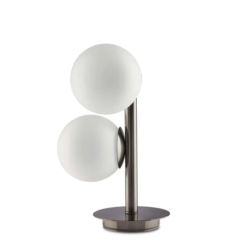 Modern black nickel lamp with white spheres 2 luxury lgt 077 lights