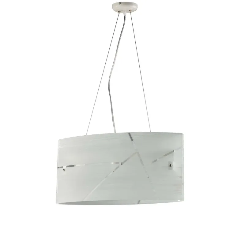 Lampadario moderno in vetro bianco a 3 luci luxury lgt 083