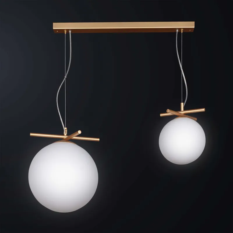 Lampadario moderno contemporaneo oro con sfere 2 luci BGA 3406