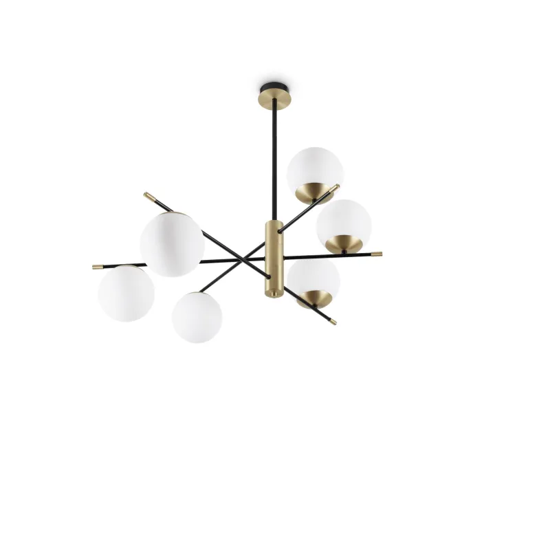 Modern contemporary chandelier with 6 lights white spheres DL1803