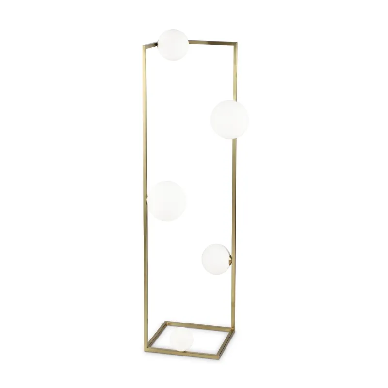 Modern minimal gold floor lamp with white spheres with 5 lights DL1810