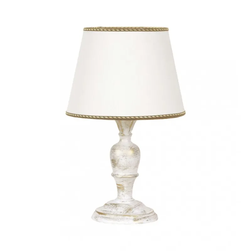 Classic table lamp in white gold wood with 1 light esse 470 / bp