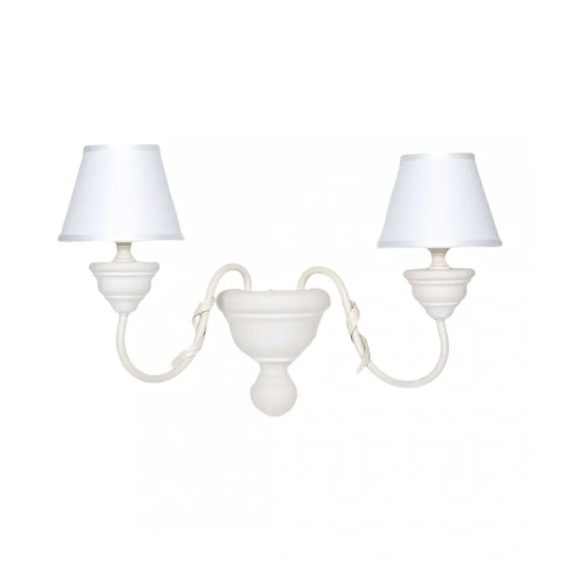 Classic wall lamp in shabby chic wood with 2 lights esse 497/2a