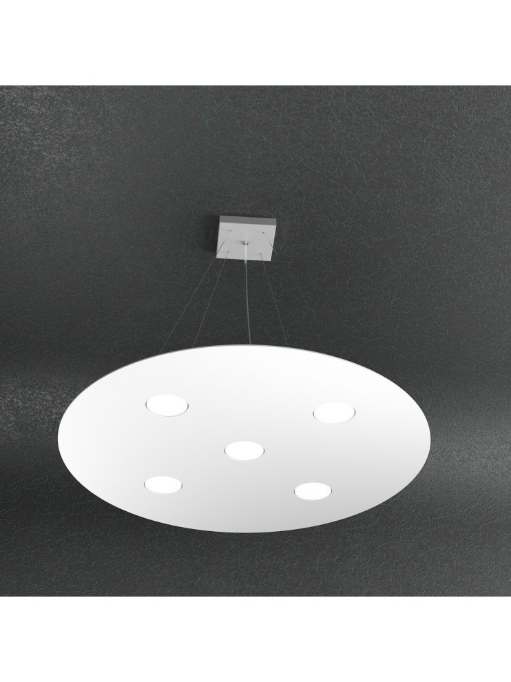 Lampadario moderno 5 luci design bianco tpl 1128-s5t