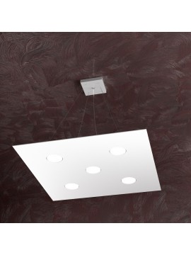 Lampadario moderno 5 luci design bianco tpl 1127-s5