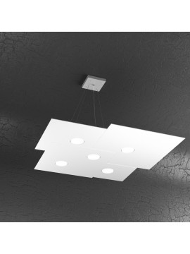 Lampadario moderno 5 luci design bianco tpl 1129-s5