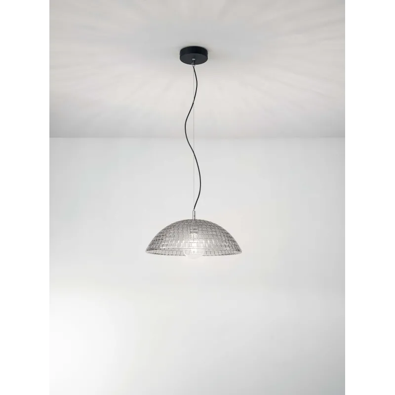 Lampadario a sospensione con vetro grigio a 1 luce per cucina FB-0144