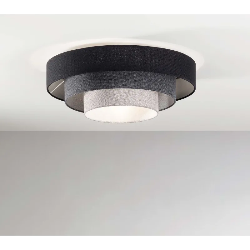 Modern ceiling lamp in gray fabric with 1 light for living room FB-0153