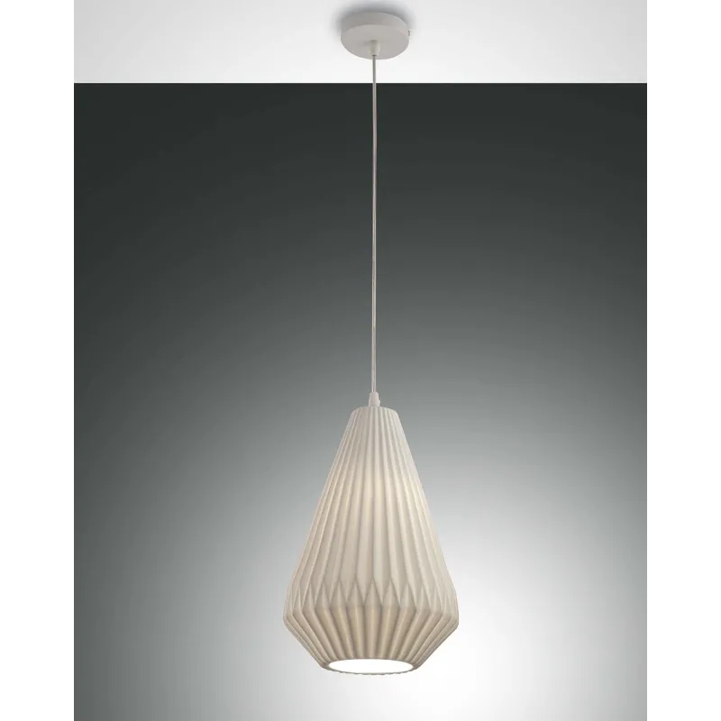 Modern pendant lamp in white ceramic 1 light for room FB-0165